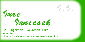 imre vanicsek business card